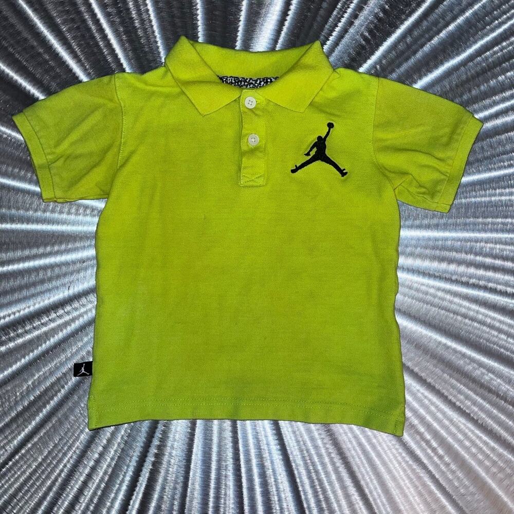 Jordan Boys Jumpman Neon Yellow Polo Unique Color Size: 4 - See Pics!